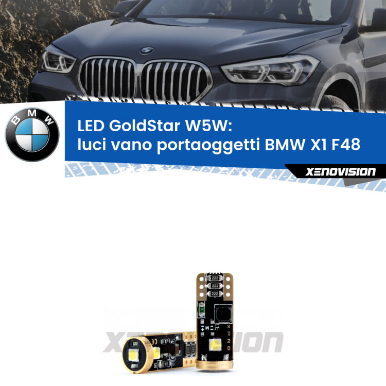 <strong>Luci Vano Portaoggetti LED BMW X1</strong> F48 2016 - 2021: ottima luminosità a 360 gradi. Si inseriscono ovunque. Canbus, Top Quality.