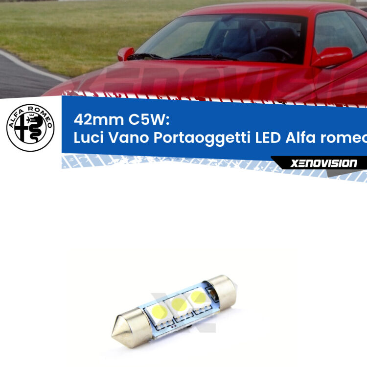 Lampadina eccezionalmente duratura, canbus e luminosa. C5W 42mm perfetto per Luci Vano Portaoggetti LED Alfa romeo GTV  1995 - 2005<br />.
