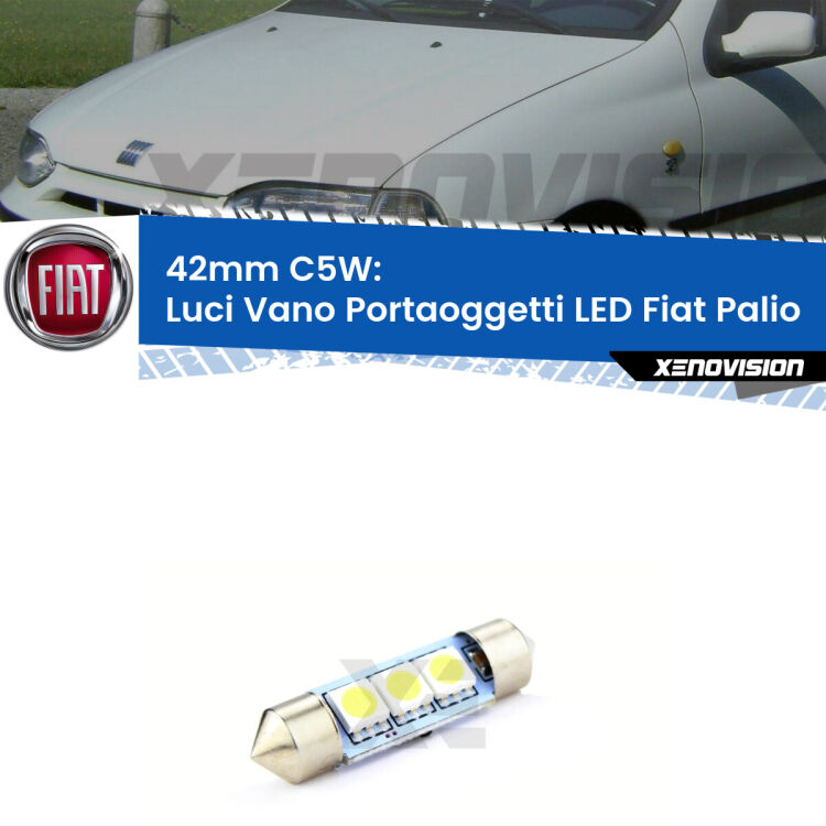 Lampadina eccezionalmente duratura, canbus e luminosa. C5W 42mm perfetto per Luci Vano Portaoggetti LED Fiat Palio  1996 - 2003<br />.