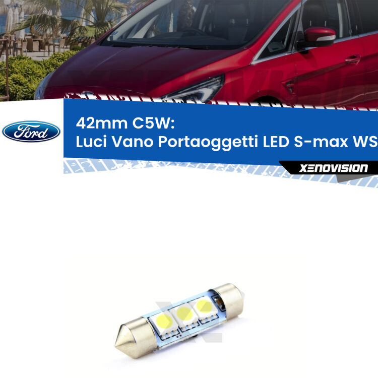 Lampadina eccezionalmente duratura, canbus e luminosa. C5W 42mm perfetto per Luci Vano Portaoggetti LED Ford S-max (WS, WA6) 2006 - 2014<br />.