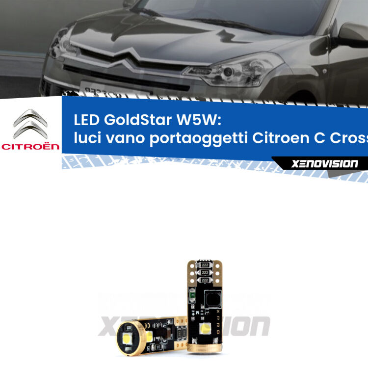 <strong>Luci Vano Portaoggetti LED Citroen C Crosser</strong>  2007 - 2012: ottima luminosità a 360 gradi. Si inseriscono ovunque. Canbus, Top Quality.