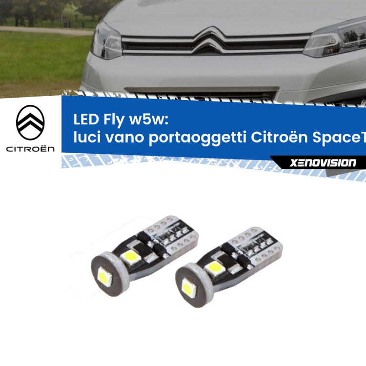 0 Luci Vano Portaoggetti LED Citroën SpaceTourer 2016 in poi: W5W Fly <strong>luci vano portaoggetti LED per Citroën SpaceTourer</strong> 2016 in poi. Coppia lampadine <strong>w5w</strong> Canbus compatte modello Fly Xenovision.