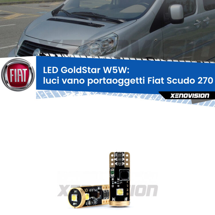 <strong>Luci Vano Portaoggetti LED Fiat Scudo</strong> 270 2007 - 2016: ottima luminosità a 360 gradi. Si inseriscono ovunque. Canbus, Top Quality.