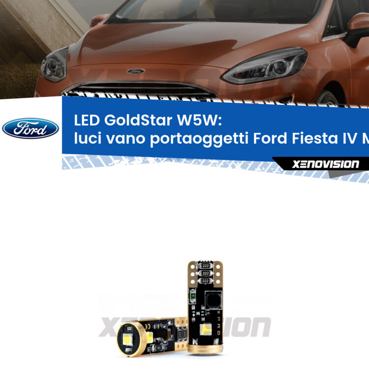 <strong>Luci Vano Portaoggetti LED Ford Fiesta IV</strong> Mk4 1995 - 2002: ottima luminosità a 360 gradi. Si inseriscono ovunque. Canbus, Top Quality.