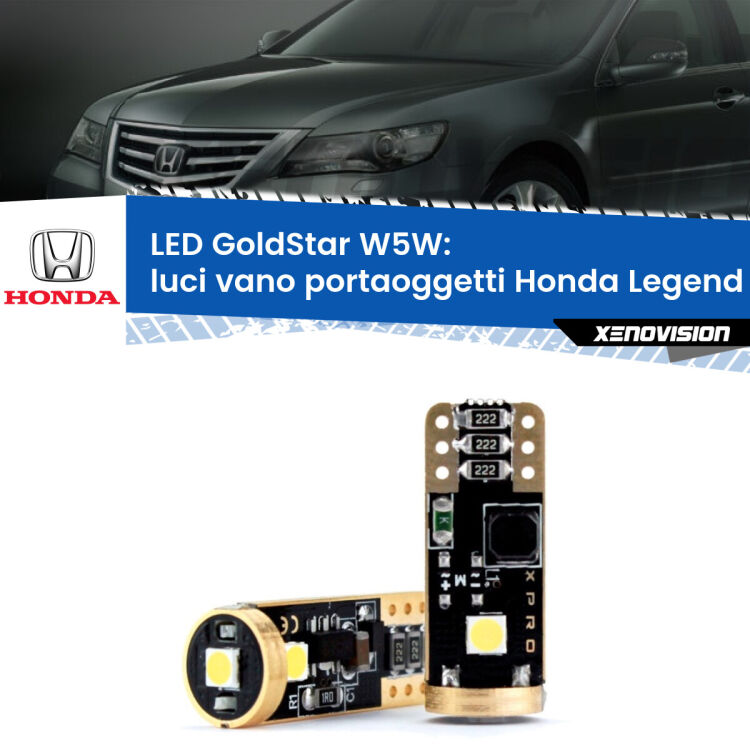 0 Luci Vano Portaoggetti LED Honda Legend Mk3 1996 - 2004: T10 GoldStar <strong>Luci Vano Portaoggetti LED Honda Legend</strong> Mk3 1996 - 2004: ottima luminosità a 360 gradi. Si inseriscono ovunque. Canbus, Top Quality.
