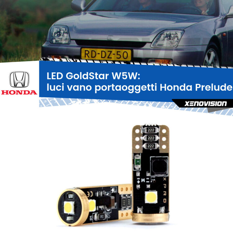 0 Luci Vano Portaoggetti LED Honda Prelude Mk5 1996 - 2000: T10 GoldStar <strong>Luci Vano Portaoggetti LED Honda Prelude</strong> Mk5 1996 - 2000: ottima luminosità a 360 gradi. Si inseriscono ovunque. Canbus, Top Quality.