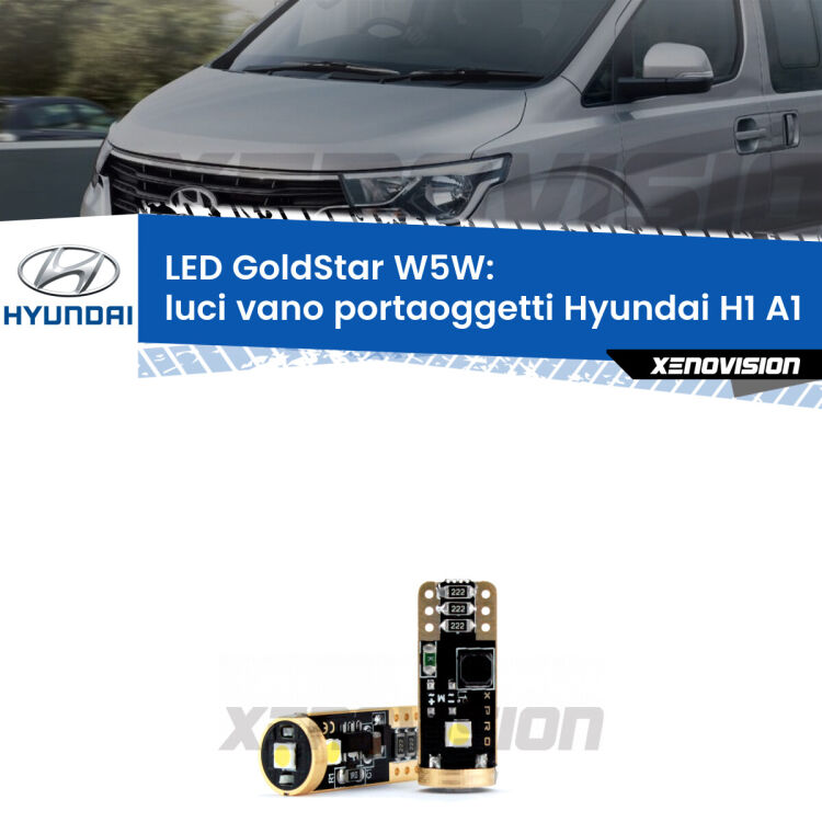 <strong>Luci Vano Portaoggetti LED Hyundai H1</strong> A1 1997 - 2008: ottima luminosità a 360 gradi. Si inseriscono ovunque. Canbus, Top Quality.