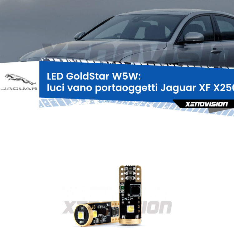 <strong>Luci Vano Portaoggetti LED Jaguar XF</strong> X250 2007 - 2015: ottima luminosità a 360 gradi. Si inseriscono ovunque. Canbus, Top Quality.