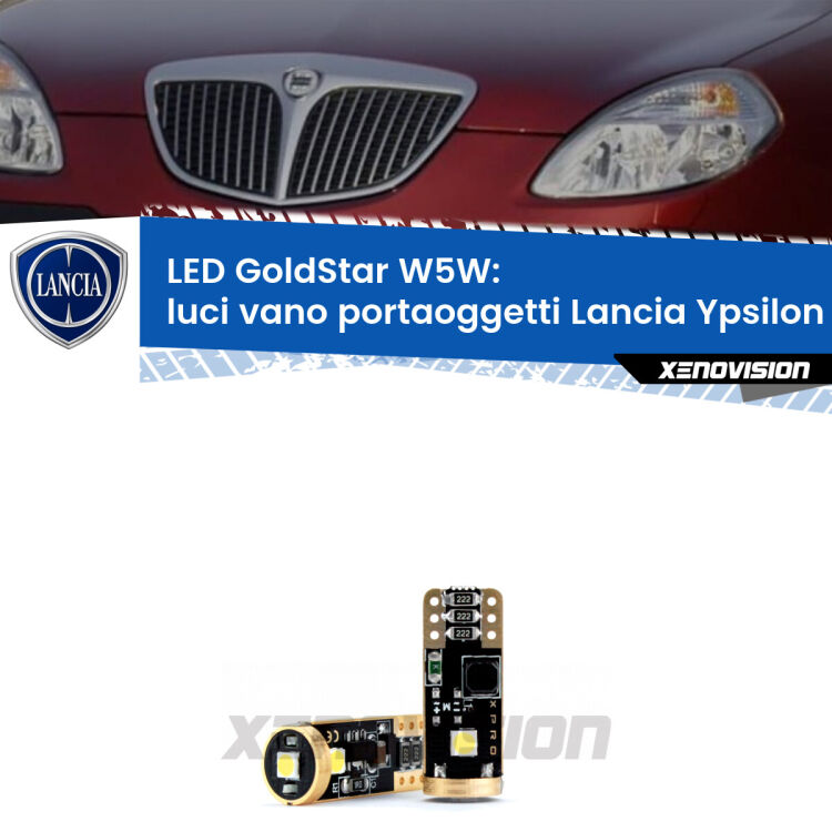 <strong>Luci Vano Portaoggetti LED Lancia Ypsilon</strong> 843 2003 - 2011: ottima luminosità a 360 gradi. Si inseriscono ovunque. Canbus, Top Quality.
