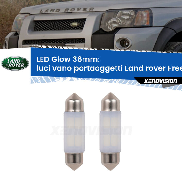 0 Luci Vano Portaoggetti LED Land rover Freelander L314 1998 - 2006: C5W Glow a Luce Calda (Coppia) <strong>Luci Vano Portaoggetti LED luce calda per Land rover Freelander</strong> L314 1998 - 2006. Coppia lampade <strong>C5W</strong> 36mm modello Glow di Xenovision.