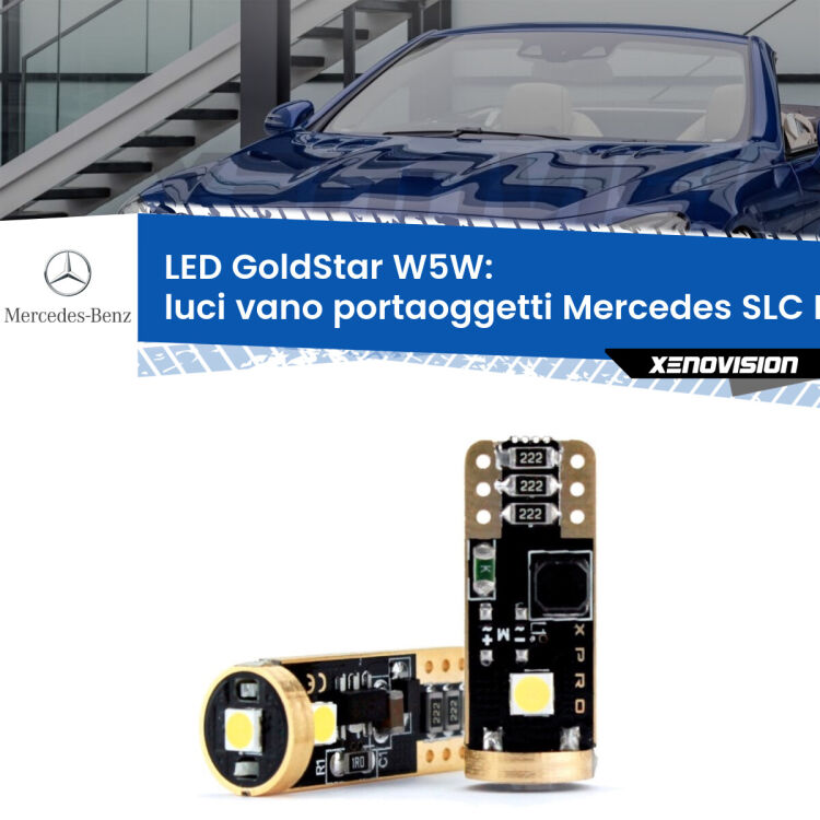 Luci Vano Portaoggetti LED Mercedes SLC R172 2016 - 2017: T10 GoldStar <strong>Luci Vano Portaoggetti LED Mercedes SLC</strong> R172 2016 - 2017: ottima luminosità a 360 gradi. Si inseriscono ovunque. Canbus, Top Quality.