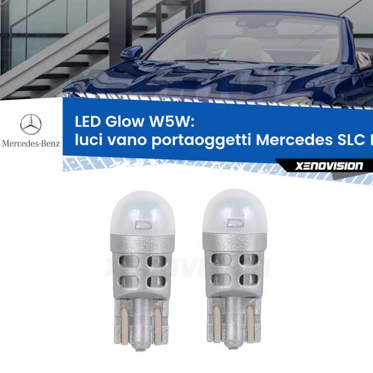 Luci Vano Portaoggetti LED Mercedes SLC R172 2016 - 2017: W5W Glow a Luce Calda <strong>Luci Vano Portaoggetti LED luce calda per Mercedes SLC</strong> R172 2016 - 2017. Coppia lampade <strong>W5W</strong> modello Glow di Xenovision.
