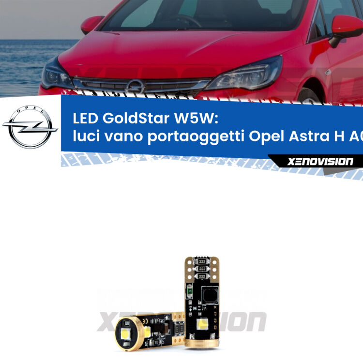 <strong>Luci Vano Portaoggetti LED Opel Astra H</strong> A04 2004 - 2014: ottima luminosità a 360 gradi. Si inseriscono ovunque. Canbus, Top Quality.