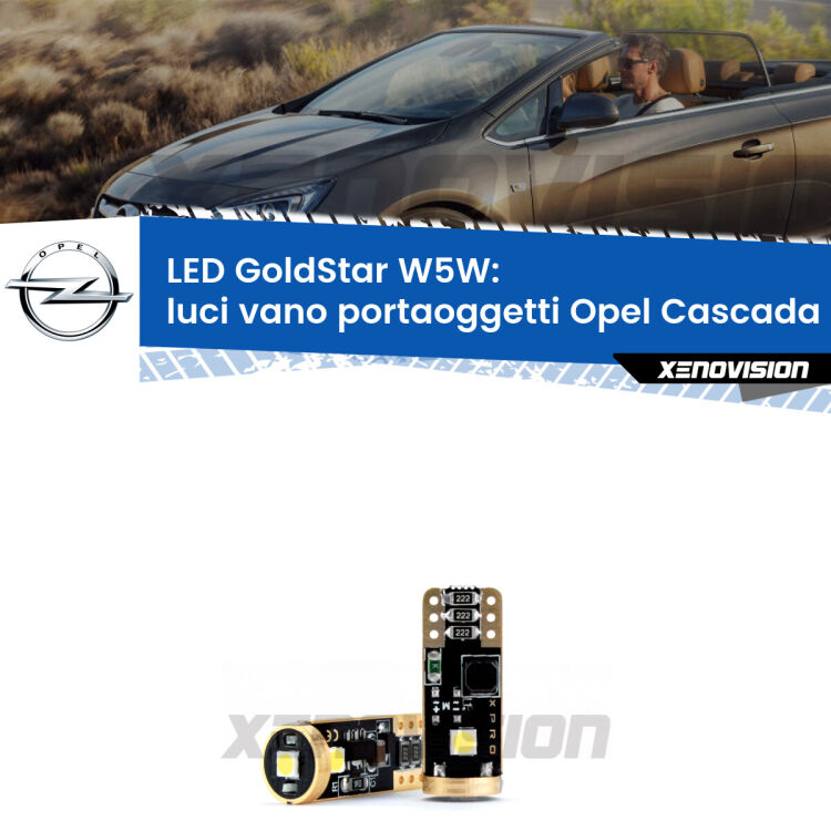 <strong>Luci Vano Portaoggetti LED Opel Cascada</strong>  2013 - 2019: ottima luminosità a 360 gradi. Si inseriscono ovunque. Canbus, Top Quality.