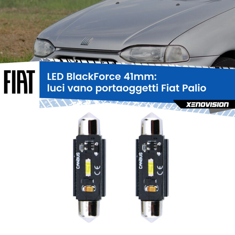 0 Luci Vano Portaoggetti LED per Fiat Palio 1996 - 2003: C5W BlackForce 41mm (Coppia) <strong>Luci Vano Portaoggetti LED per Fiat Palio</strong> 1996 - 2003. Coppia lampade <strong>C5W</strong> 41mm modello BlackForce canbus.