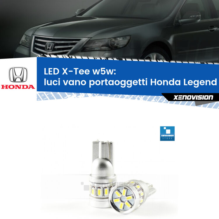 <strong>LED luci vano portaoggetti per Honda Legend</strong> Mk3 1996 - 2004. Lampade <strong>W5W</strong> modello X-Tee Xenovision top di gamma.