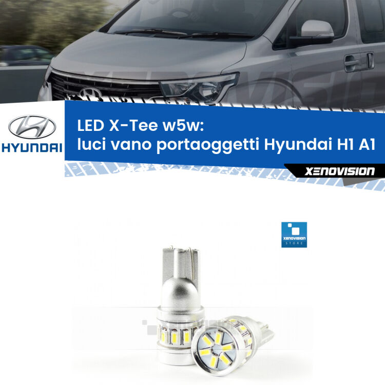 <strong>LED luci vano portaoggetti per Hyundai H1</strong> A1 1997 - 2008. Lampade <strong>W5W</strong> modello X-Tee Xenovision top di gamma.