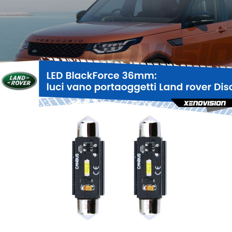0 Luci Vano Portaoggetti LED per Land rover Discovery II L318 1998 - 2004: C5W BlackForce 36mm (Coppia) <strong>Luci Vano Portaoggetti LED per Land rover Discovery II</strong> L318 1998 - 2004. Coppia lampade <strong>C5W</strong> 36mm modello BlackForce canbus.