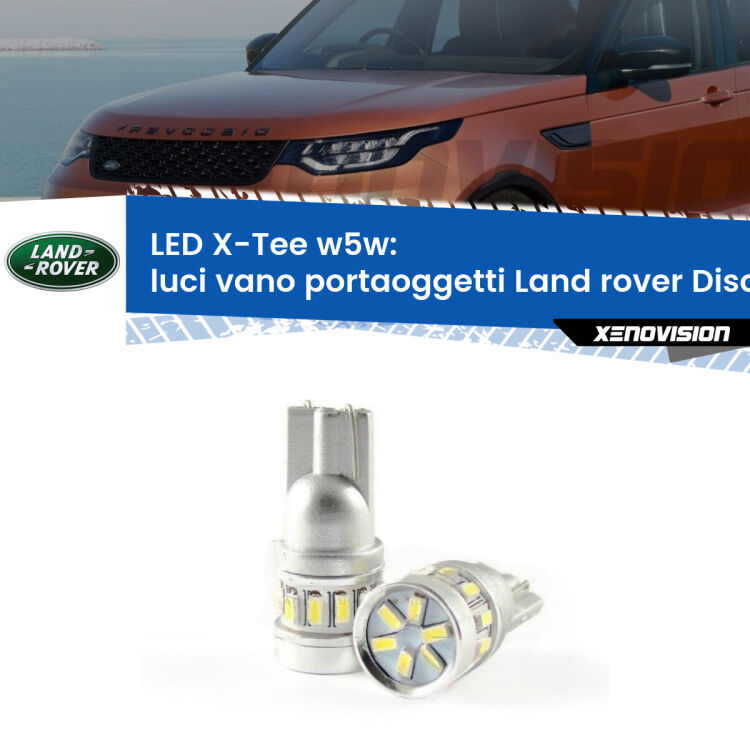 0 Luci Vano Portaoggetti LED per Land rover Discovery IV L319 2009 - 2015: W5W X-Tee <strong>LED luci vano portaoggetti per Land rover Discovery IV</strong> L319 2009 - 2015. Lampade <strong>W5W</strong> modello X-Tee Xenovision top di gamma.