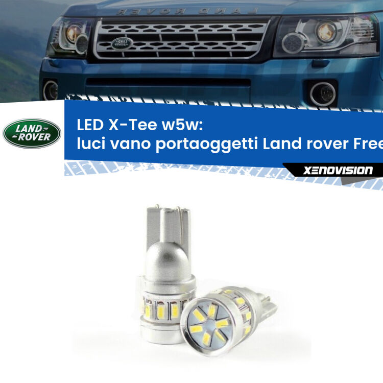 0 Luci Vano Portaoggetti LED per Land rover Freelander 2 L359 2006 - 2014: W5W X-Tee <strong>LED luci vano portaoggetti per Land rover Freelander 2</strong> L359 2006 - 2014. Lampade <strong>W5W</strong> modello X-Tee Xenovision top di gamma.