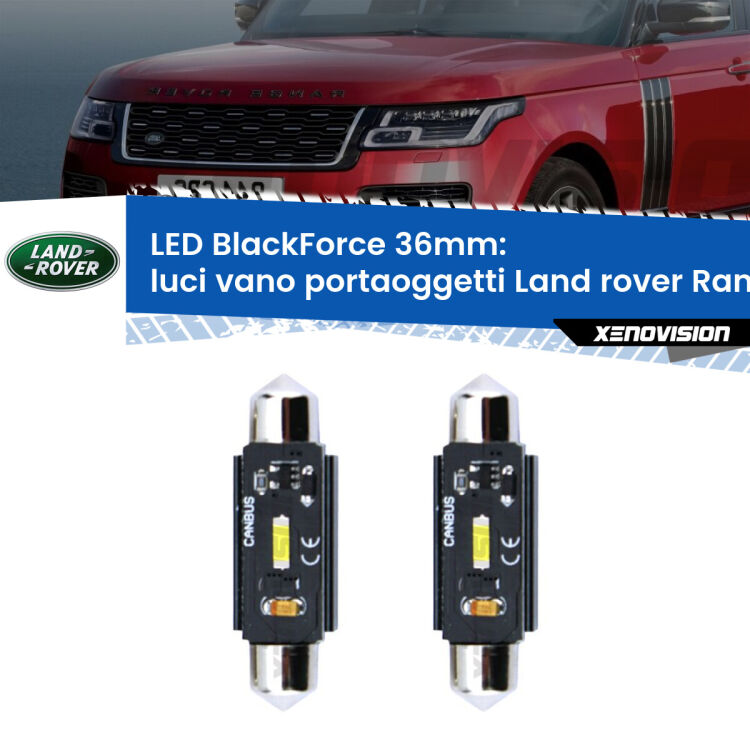 0 Luci Vano Portaoggetti LED per Land rover Range rover III L322 2002 - 2012: C5W BlackForce 36mm (Coppia) <strong>Luci Vano Portaoggetti LED per Land rover Range rover III</strong> L322 2002 - 2012. Coppia lampade <strong>C5W</strong> 36mm modello BlackForce canbus.