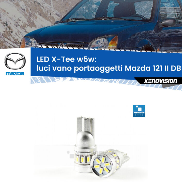 <strong>LED luci vano portaoggetti per Mazda 121 II</strong> DB 1990 - 1996. Lampade <strong>W5W</strong> modello X-Tee Xenovision top di gamma.