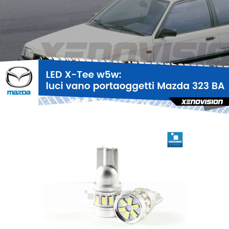 <strong>LED luci vano portaoggetti per Mazda 323</strong> BA 1994 - 1998. Lampade <strong>W5W</strong> modello X-Tee Xenovision top di gamma.
