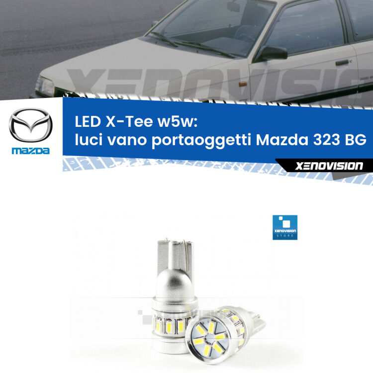 <strong>LED luci vano portaoggetti per Mazda 323</strong> BG 1989 - 1994. Lampade <strong>W5W</strong> modello X-Tee Xenovision top di gamma.
