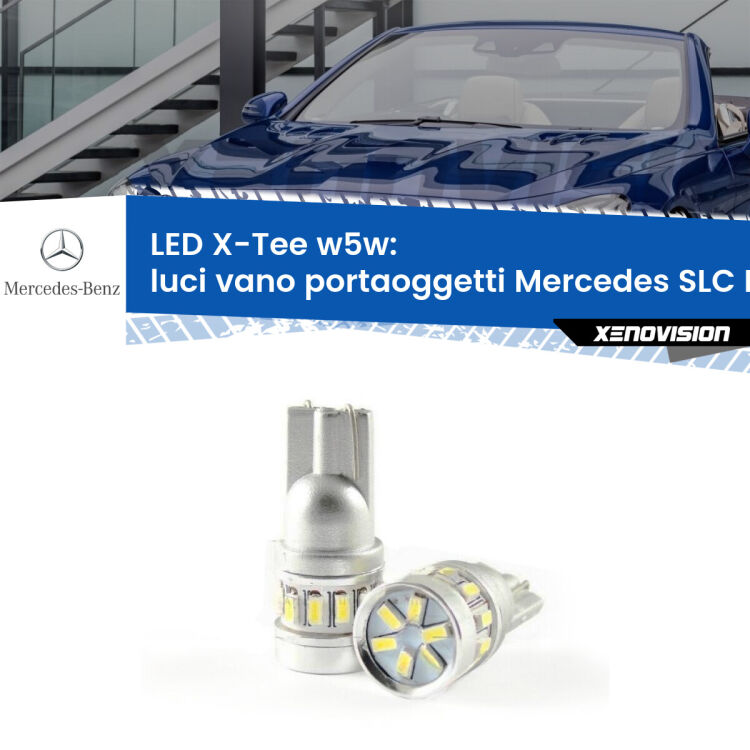 Luci Vano Portaoggetti LED per Mercedes SLC R172 2016 - 2017: W5W X-Tee <strong>LED luci vano portaoggetti per Mercedes SLC</strong> R172 2016 - 2017. Lampade <strong>W5W</strong> modello X-Tee Xenovision top di gamma.