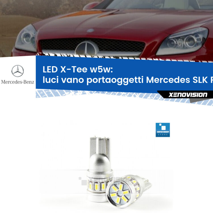 <strong>LED luci vano portaoggetti per Mercedes SLK</strong> R172 2011 in poi. Lampade <strong>W5W</strong> modello X-Tee Xenovision top di gamma.