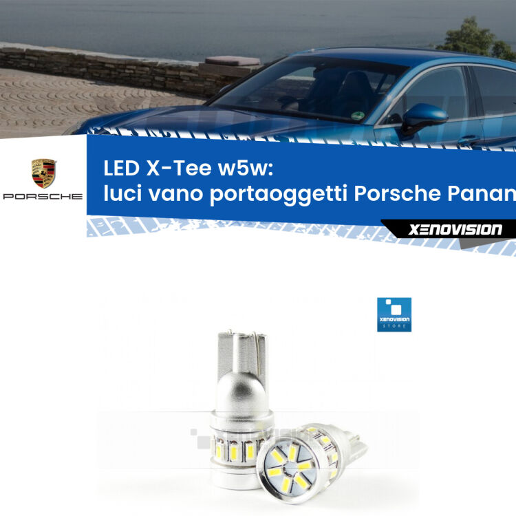 <strong>LED luci vano portaoggetti per Porsche Panamera</strong> 970 2009 - 2016. Lampade <strong>W5W</strong> modello X-Tee Xenovision top di gamma.