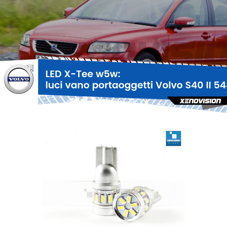 <strong>LED luci vano portaoggetti per Volvo S40 II</strong> 544 2004 - 2012. Lampade <strong>W5W</strong> modello X-Tee Xenovision top di gamma.