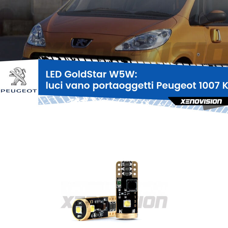 <strong>Luci Vano Portaoggetti LED Peugeot 1007</strong> KM_ 2005 - 2009: ottima luminosità a 360 gradi. Si inseriscono ovunque. Canbus, Top Quality.