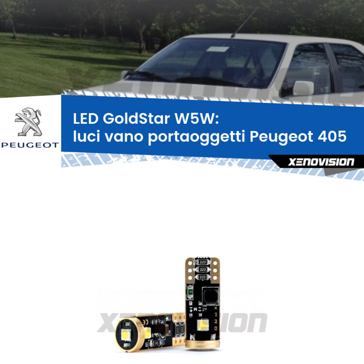 <strong>Luci Vano Portaoggetti LED Peugeot 405</strong>  1987 - 1997: ottima luminosità a 360 gradi. Si inseriscono ovunque. Canbus, Top Quality.