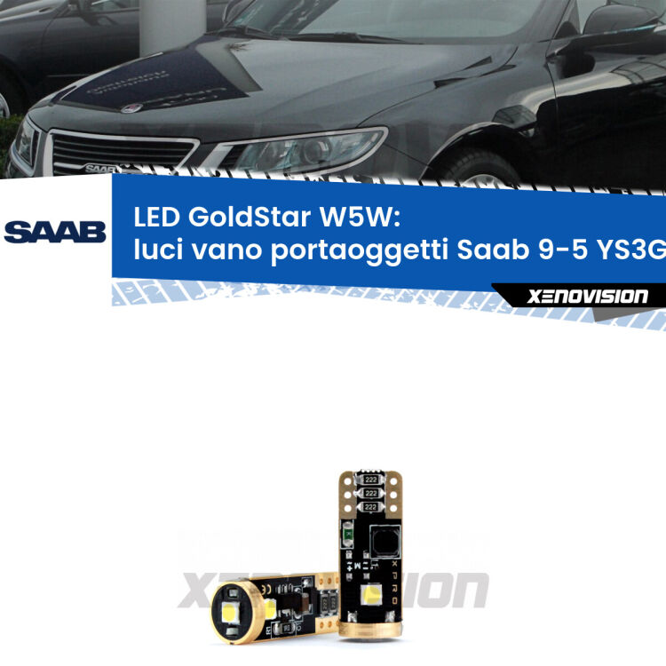 <strong>Luci Vano Portaoggetti LED Saab 9-5</strong> YS3G 2010 - 2012: ottima luminosità a 360 gradi. Si inseriscono ovunque. Canbus, Top Quality.