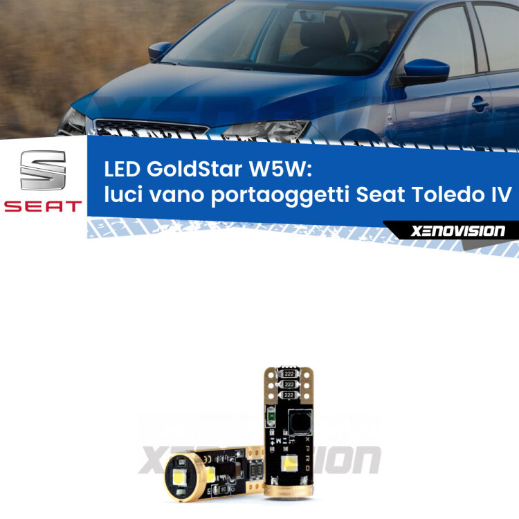 <strong>Luci Vano Portaoggetti LED Seat Toledo IV</strong> KG 2012 - 2019: ottima luminosità a 360 gradi. Si inseriscono ovunque. Canbus, Top Quality.