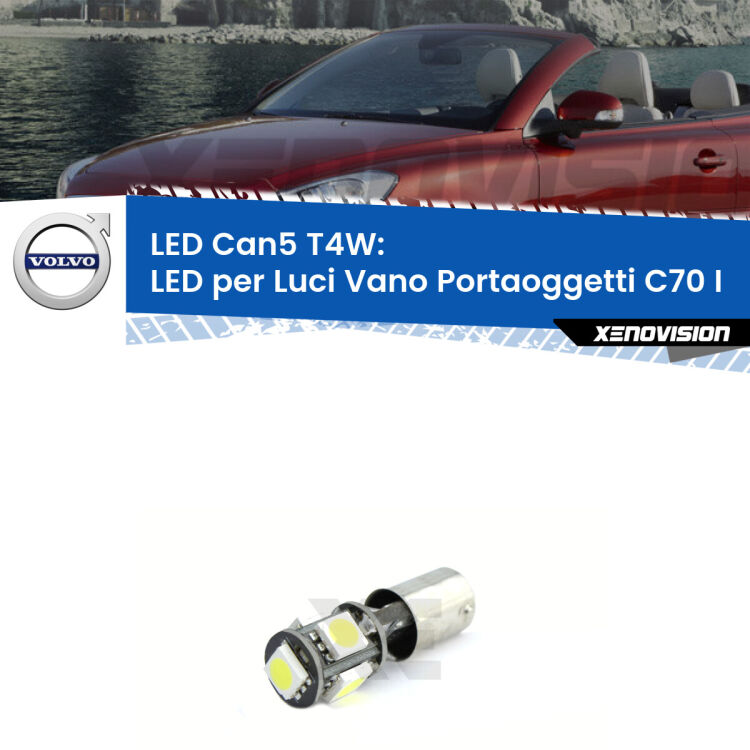 0 Luci Vano Portaoggetti LED Volvo C70 I 873 1998 - 2005: T4W Xenovision <strong>luci vano portaoggetti LED per Volvo C70 I</strong> 873 1998 - 2005. Lampadina <strong>T4W</strong> BA9s Canbus da Xenovision.