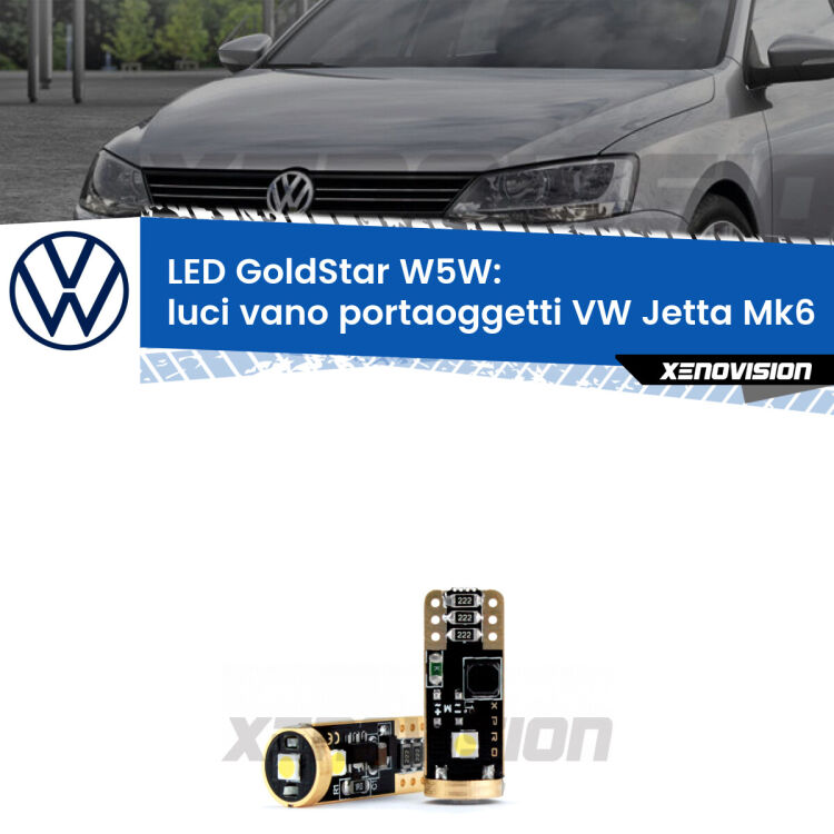 <strong>Luci Vano Portaoggetti LED VW Jetta</strong> Mk6 2010 - 2017: ottima luminosità a 360 gradi. Si inseriscono ovunque. Canbus, Top Quality.