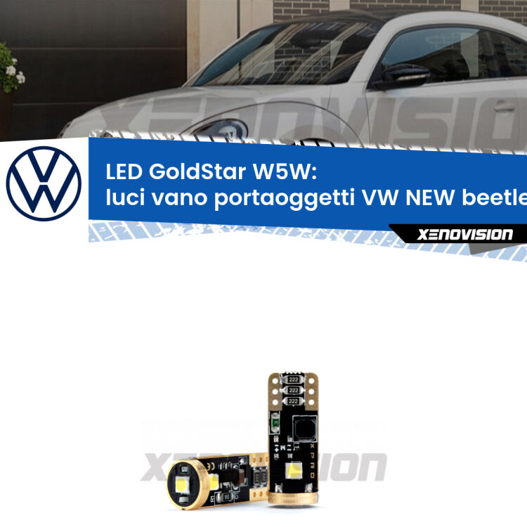 <strong>Luci Vano Portaoggetti LED VW NEW beetle</strong>  1998 - 2010: ottima luminosità a 360 gradi. Si inseriscono ovunque. Canbus, Top Quality.