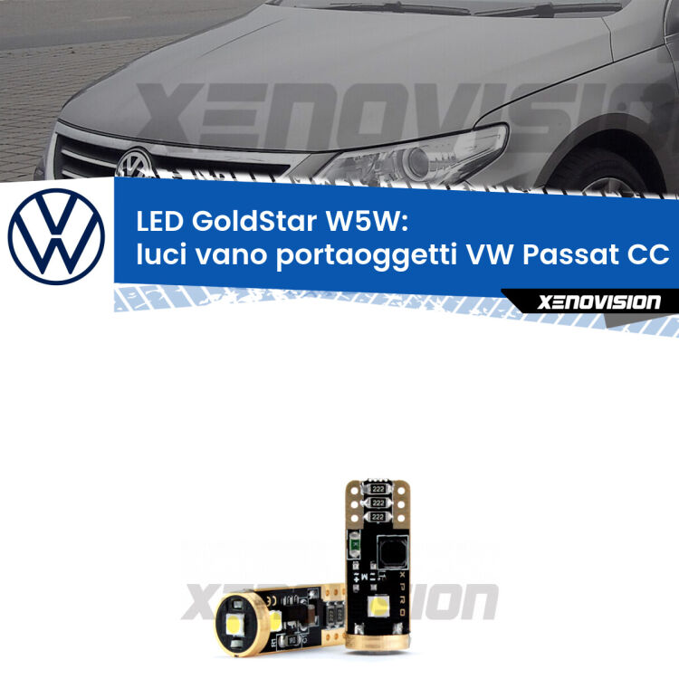 <strong>Luci Vano Portaoggetti LED VW Passat CC</strong> 357 2008 - 2012: ottima luminosità a 360 gradi. Si inseriscono ovunque. Canbus, Top Quality.