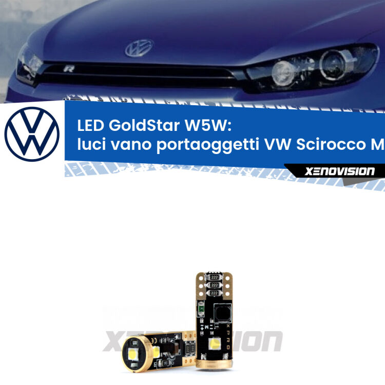 <strong>Luci Vano Portaoggetti LED VW Scirocco</strong> Mk3 2008 - 2017: ottima luminosità a 360 gradi. Si inseriscono ovunque. Canbus, Top Quality.