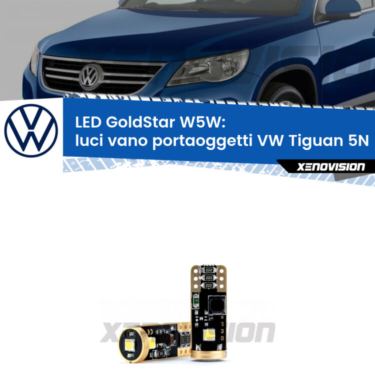 <strong>Luci Vano Portaoggetti LED VW Tiguan</strong> 5N 2007 - 2018: ottima luminosità a 360 gradi. Si inseriscono ovunque. Canbus, Top Quality.