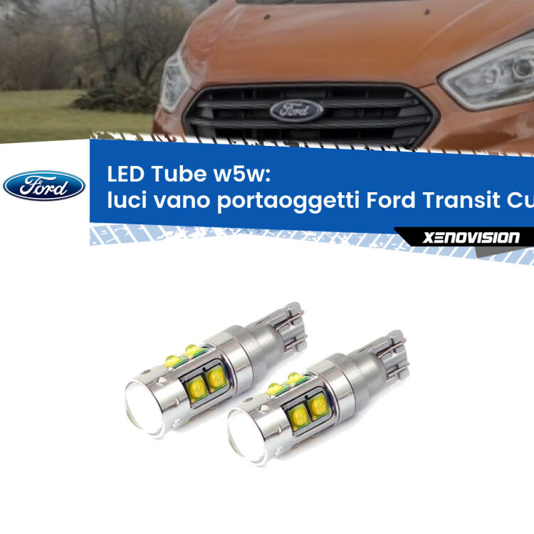 0 Luci Vano Portaoggetti LED W5W Ford Transit Custom  2012 - 2022 W5W Tube <strong>Luci Vano Portaoggetti LED 6000k per Ford Transit Custom</strong>  2012 - 2022. Lampadine <strong>W5W</strong> canbus modello Tube, luce bianco lunare, lunga durata e compatibilità.