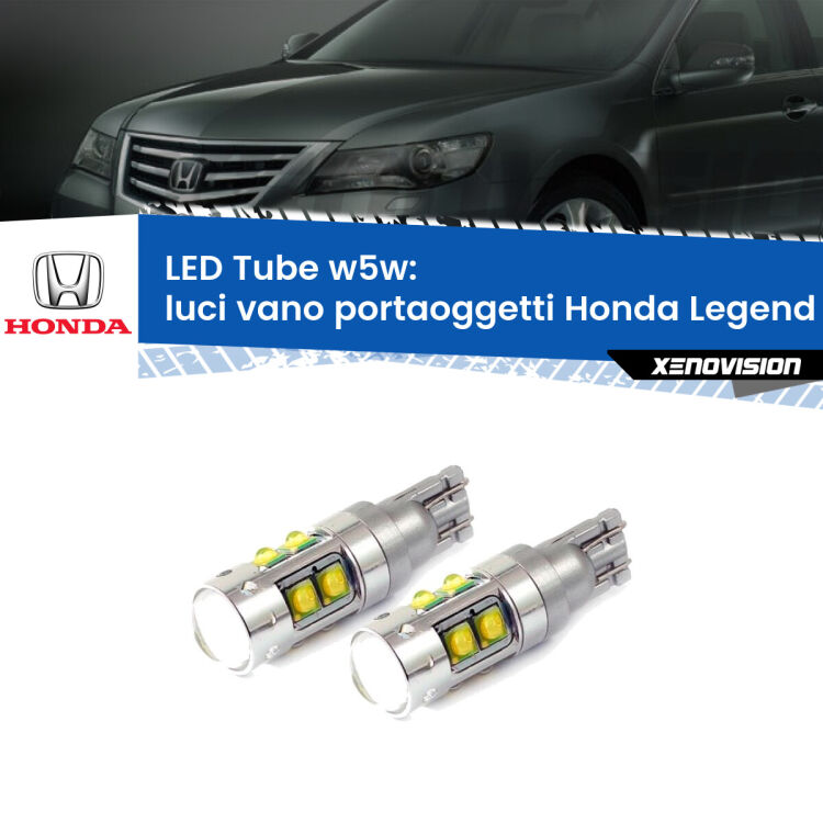 Luci Vano Portaoggetti LED W5W Honda Legend Mk3 1996 - 2004 W5W Tube <strong>Luci Vano Portaoggetti LED 6000k per Honda Legend</strong> Mk3 1996 - 2004. Lampadine <strong>W5W</strong> canbus modello Tube, luce bianco lunare, lunga durata e compatibilità.