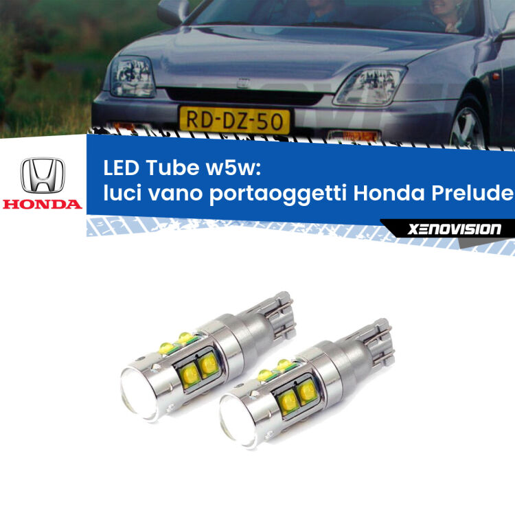 Luci Vano Portaoggetti LED W5W Honda Prelude Mk5 1996 - 2000 W5W Tube <strong>Luci Vano Portaoggetti LED 6000k per Honda Prelude</strong> Mk5 1996 - 2000. Lampadine <strong>W5W</strong> canbus modello Tube, luce bianco lunare, lunga durata e compatibilità.