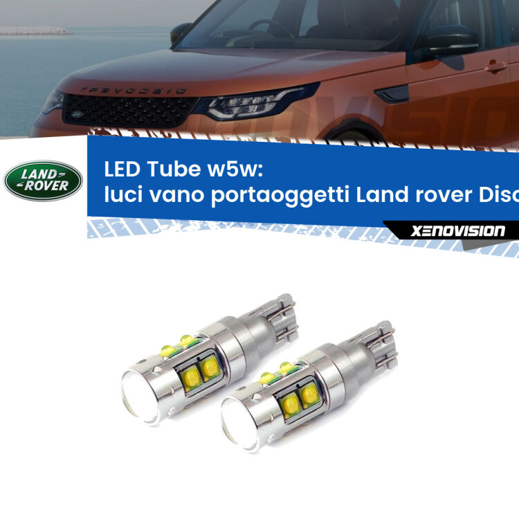 Luci Vano Portaoggetti LED W5W Land rover Discovery IV L319 2009 - 2015 W5W Tube <strong>Luci Vano Portaoggetti LED 6000k per Land rover Discovery IV</strong> L319 2009 - 2015. Lampadine <strong>W5W</strong> canbus modello Tube, luce bianco lunare, lunga durata e compatibilità.