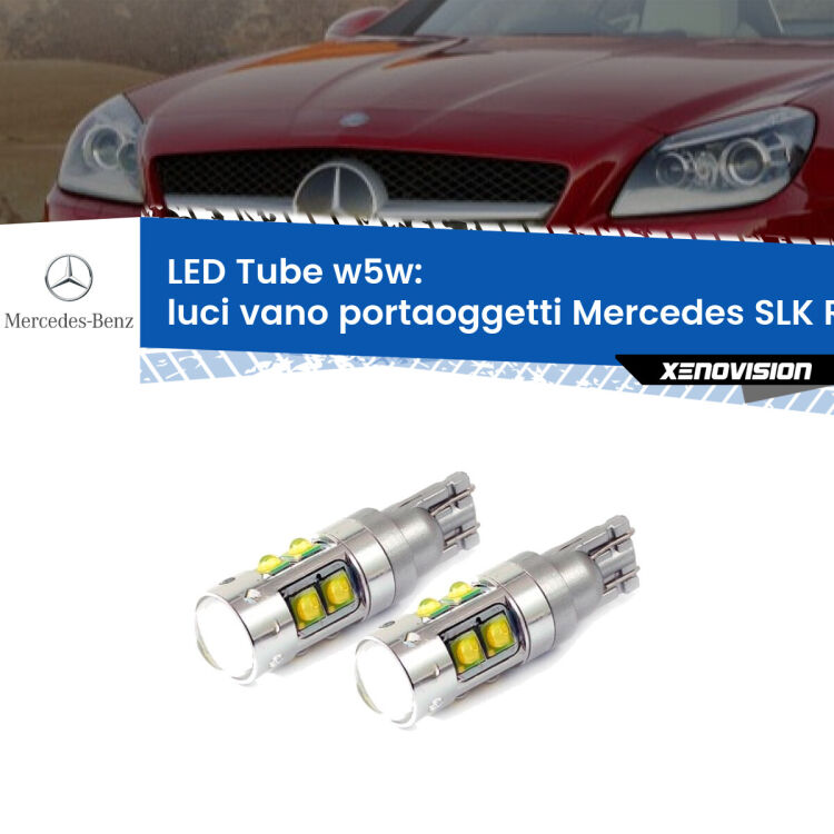 Luci Vano Portaoggetti LED W5W Mercedes SLK R172 2011 in poi W5W Tube <strong>Luci Vano Portaoggetti LED 6000k per Mercedes SLK</strong> R172 2011 in poi. Lampadine <strong>W5W</strong> canbus modello Tube, luce bianco lunare, lunga durata e compatibilità.