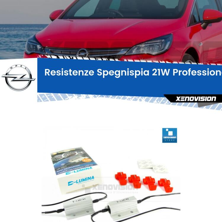0 Opel Astra J: Spegnispia 21W Plug&Play senza tagliare cavi per retromarcia (Coppia) Coppia resistenze spegnispia per retromarcia Astra J prima serie. Professionali, con dissipatore in metallo. Da collegare in parallelo.