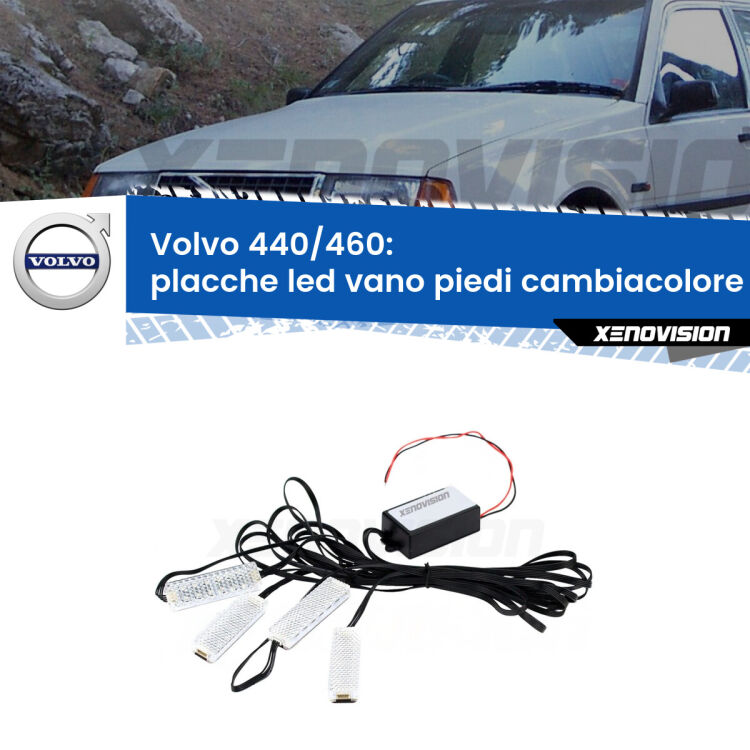 0 Placche LED vano piedi cambiacolore bluetooth per Volvo 440/460  1988 - 1996 <strong>Kit placche LED cambiacolore vano piedi Volvo 440/460</strong>  1988 - 1996. 4 placche <strong>Bluetooth</strong> con app Android /iOS.