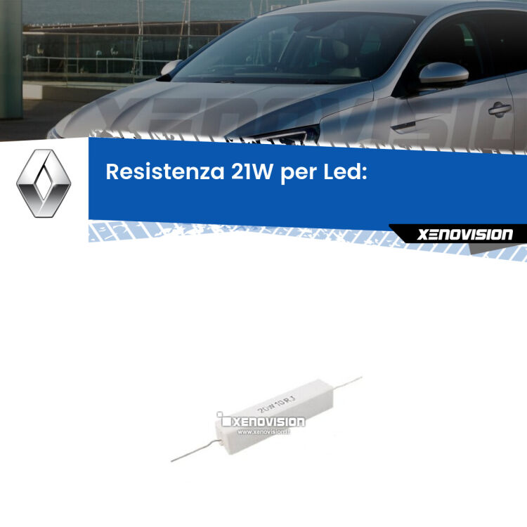 0 Renault Megane IV: Resistenza Spegnispia 21W Economica per luce Stop (1 Pz) <p>Resistenza ceramica da 20W perfetta per spegnere la spia su luce Stop Megane IV Mk4 quando monti alcune lampadine led. Simulando l'assorbimento di una lampada a incandescenza 21Watt, spegne la spia. Occorre una resistenza per ciascuna lampadina led, da collegare in parallelo.</p>
<p> </p>